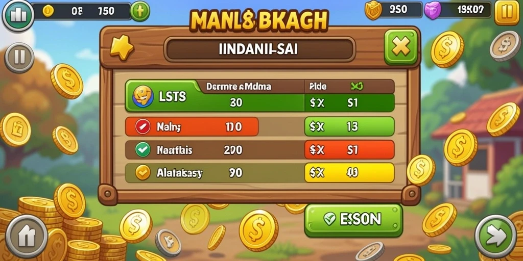 Gambar ketiga memperlihatkan elemen interaktif yang ada di dalam game.